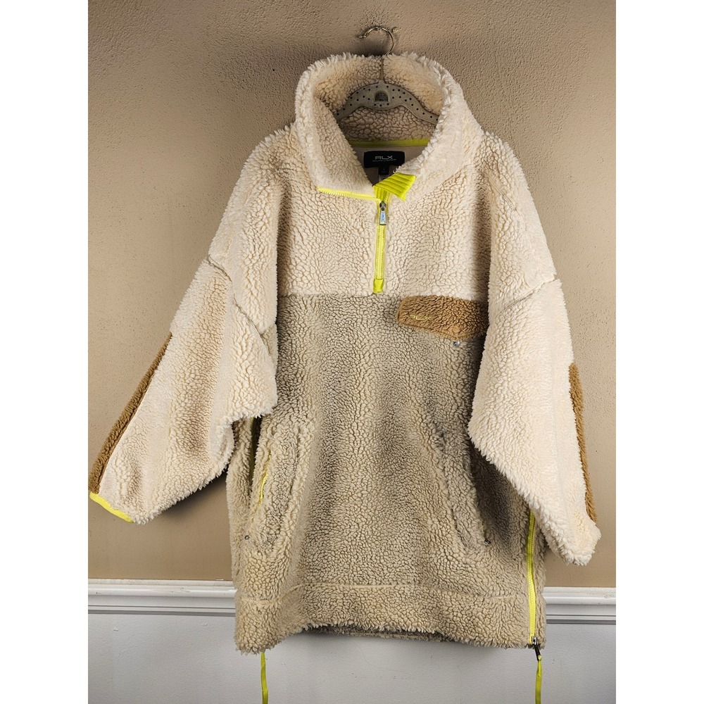 RLX Ralph Lauren Womens Colorblock High Pile Fleece Pullover Small